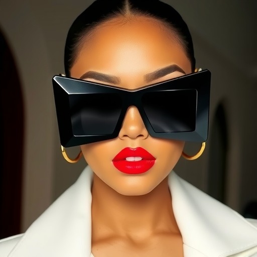 美妆行业 / 2014-08-22Tinashe大胆玩色 大框黑超搭配缤纷红唇(图1)